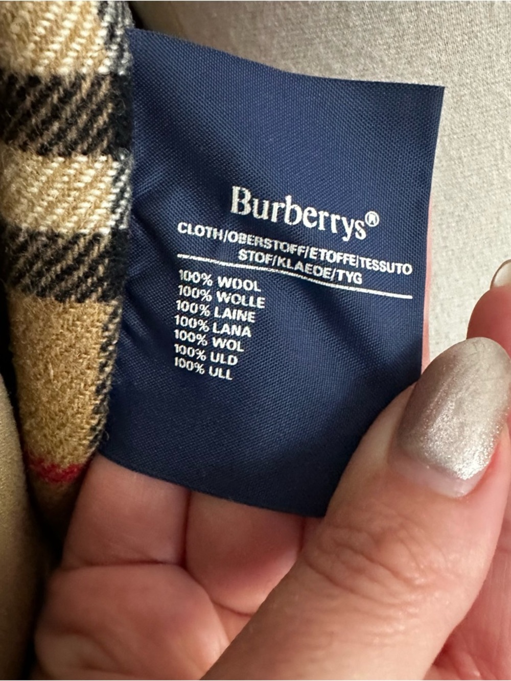 Vintage Burberrys Trench Coat Size 4 XLong Wool Liner Beige Classic Nova Check - Picture 14 of 16